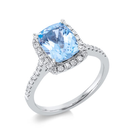 Farbstein 4er-Krappe Weißgold 18kt 0,36 Diamantringe Farbstein 2,48 ct - 1CL02