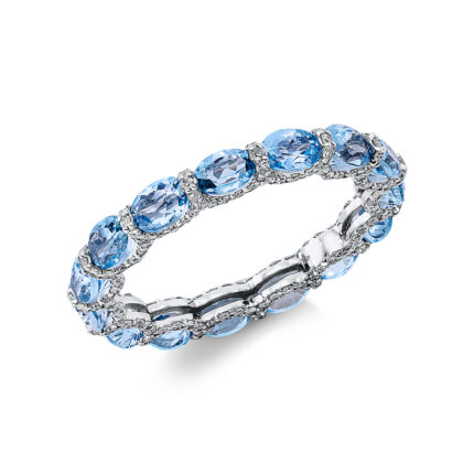 Farbstein Weißgold 18kt 0,54 Diamantringe Farbstein 3,17 ct - 1CL07