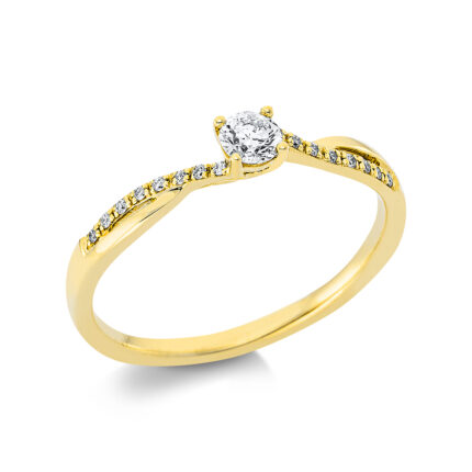 Solitaeire 4er-Krappe Gelbgold 18kt 0,20 Diamantringe mit 17 Diamanten - 1CM34