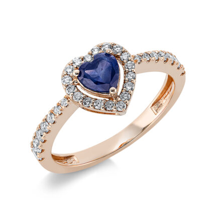 Farbstein Rosegold 18kt 0,33 Diamantringe Farbstein 0,5 ct - 1CP07