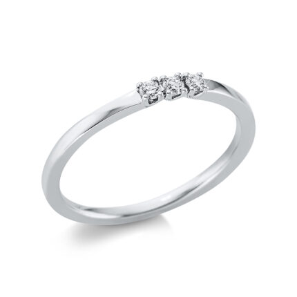 Memoire 4er-Krappe Weißgold 18kt 0,09 Diamantringe mit 3 Diamanten - 1AI38