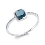 Farbstein Weißgold 18kt 0,05 Diamantringe Farbstein 1,08 ct - 1FQ03