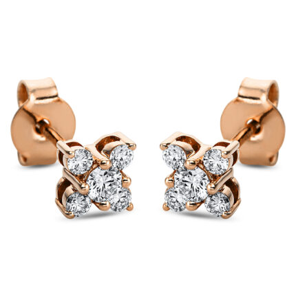 Ohrstecker Rosegold 18kt 0,41 Diamantschmuck mit 10 Diamanten - 2L228