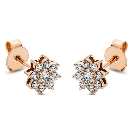 Ohrstecker Rosegold 18kt 0,58 Diamantschmuck mit 18 Diamanten - 2L772