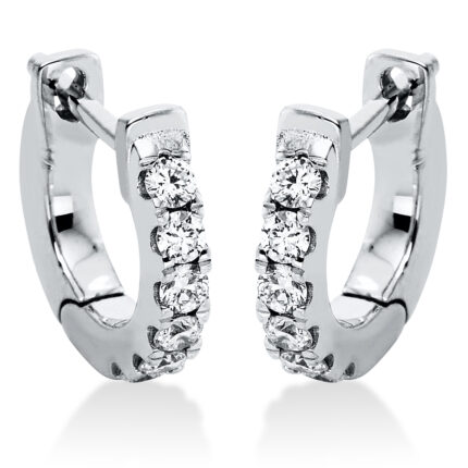 Creolen Weißgold 18kt 0,20 Diamantschmuck mit 12 Diamanten - 2L822