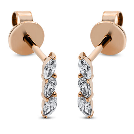 Ohrstecker Rosegold 18kt 0,15 Diamantschmuck mit 6 Diamanten - 2M108