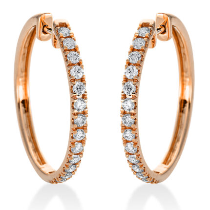 Creolen Rosegold 18kt 0,49 Diamantschmuck mit 26 Diamanten - 2M734
