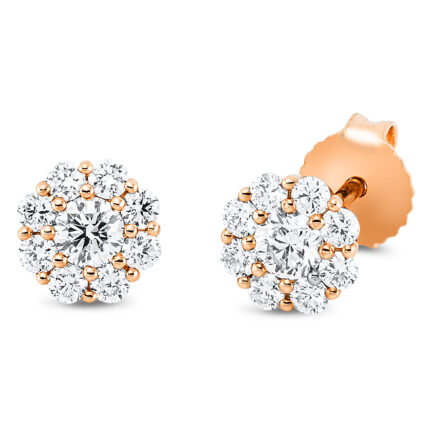 Ohrstecker Rosegold 18kt 0,51 Diamantschmuck mit 18 Diamanten - 2M843