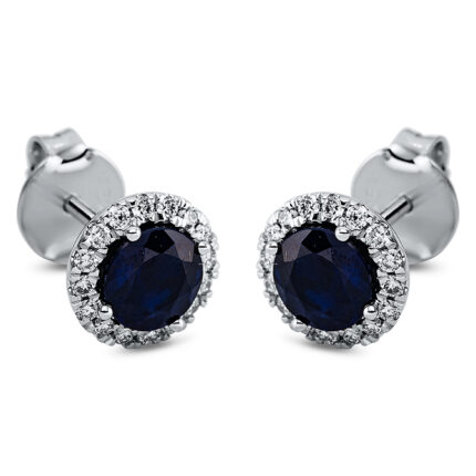 Ohrstecker Weißgold 18kt 0,20 Diamantschmuck Farbstein 1,35 ct - 2N563