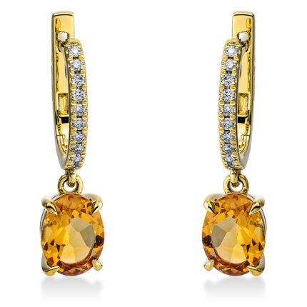 Ohrschmuck 4er-Krappe Gelbgold 18kt 0,17 Diamantschmuck Farbstein 2,21 ct - 2N694