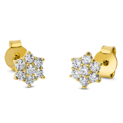 Ohrstecker Gelbgold 18kt 0,49 Diamantschmuck mit 14 Diamanten - 2N738