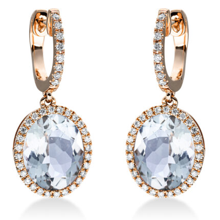 Ohrschmuck Rosegold 18kt 0,36 Diamantschmuck Farbstein 7,1 ct - 2N850