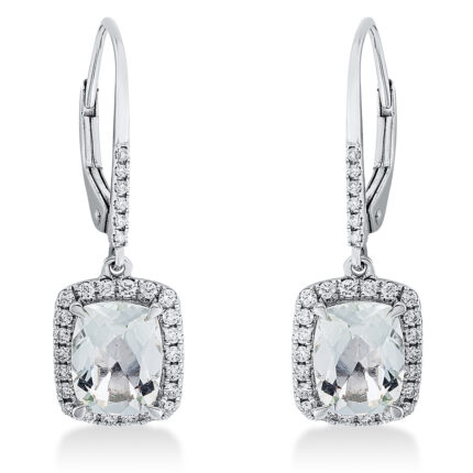 Ohrschmuck 4er-Krappe Weißgold 18kt 0,39 Diamantschmuck Farbstein 2,38 ct - 2O138