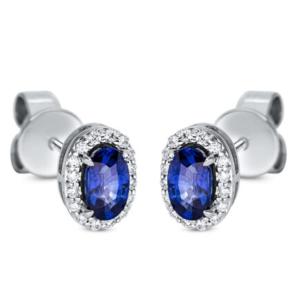 Ohrstecker 4er-Krappe Weißgold 18kt 0,09 Diamantschmuck Farbstein 0,64 ct - 2O148