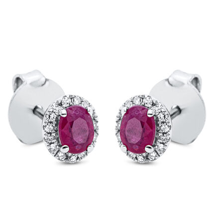 Ohrstecker 4er-Krappe Weißgold 18kt 0,08 Diamantschmuck Farbstein 0,45 ct - 2O500