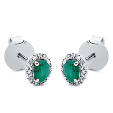 Ohrstecker 4er-Krappe Weißgold 18kt 0,08 Diamantschmuck Farbstein 0,31 ct - 2O501