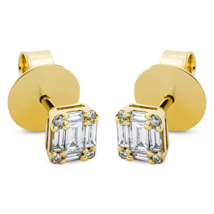 Ohrstecker Gelbgold 18kt 0,30 Diamantschmuck mit 18 Diamanten - 2O509