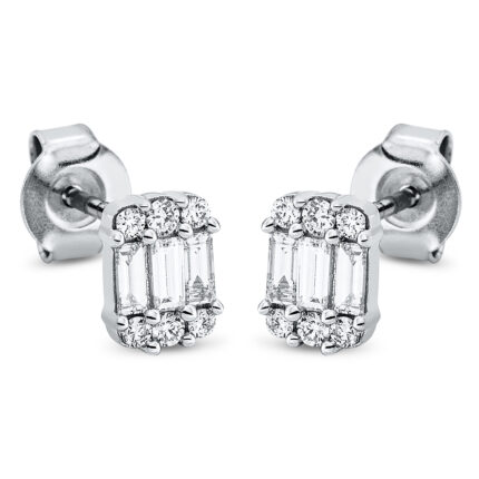 Ohrstecker Weißgold 18kt 0,41 Diamantschmuck mit 18 Diamanten - 2O666