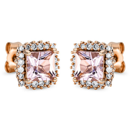 Ohrstecker 4er-Krappe Rosegold 18kt 0,23 Diamantschmuck Farbstein 1,2 ct - 2P184