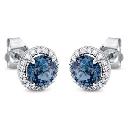 Ohrstecker 4er-Krappe Weißgold 18kt 0,17 Diamantschmuck Farbstein 1,22 ct - 2P224