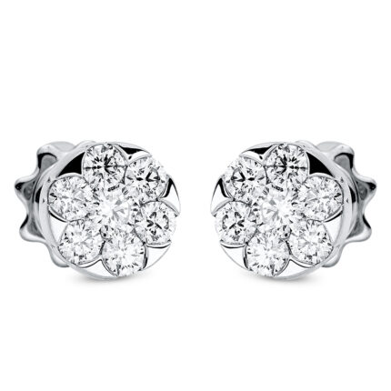 Ohrstecker Weißgold 18kt 0,72 Diamantschmuck mit 14 Diamanten - 2P287