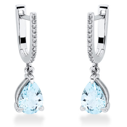 Ohrschmuck 3er-Krappe Weißgold 18kt 0,07 Diamantschmuck Farbstein 1,85 ct - 2P503