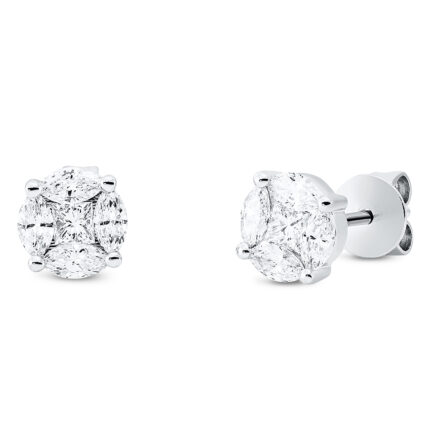 Ohrstecker Weißgold 18kt 0,53 Diamantschmuck mit 10 Diamanten - 2Q047