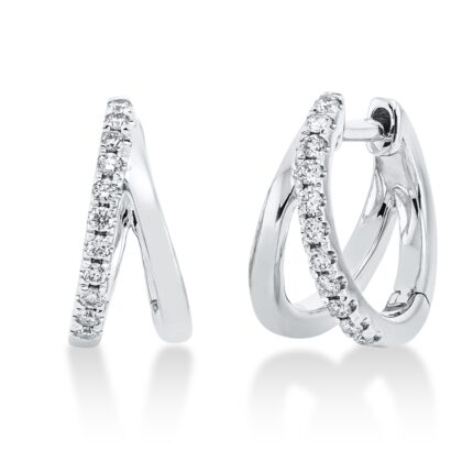 Creolen Weißgold 18kt 0,16 Diamantschmuck mit 22 Diamanten - 2R453