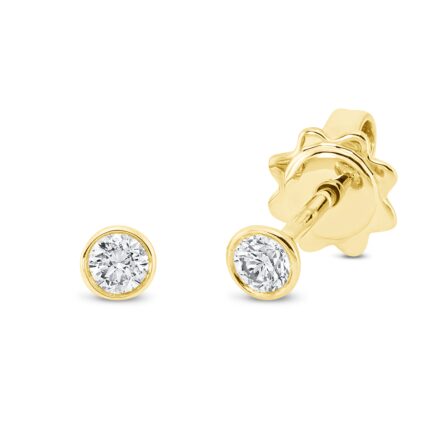 Ohrstecker Zarge Gelbgold 18kt 0,20 Diamantschmuck mit 2 Diamanten - 2R516