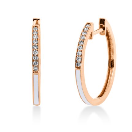Creolen Rosegold 18kt 0,09 Diamantschmuck mit 18 Diamanten - 2R597