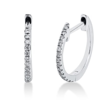 Creolen Weißgold 18kt 0,07 Diamantschmuck mit 28 Diamanten - 2R664