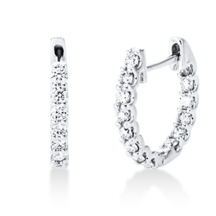 Creolen Weißgold 18kt 0,47 Diamantschmuck mit 28 Diamanten - 2S054