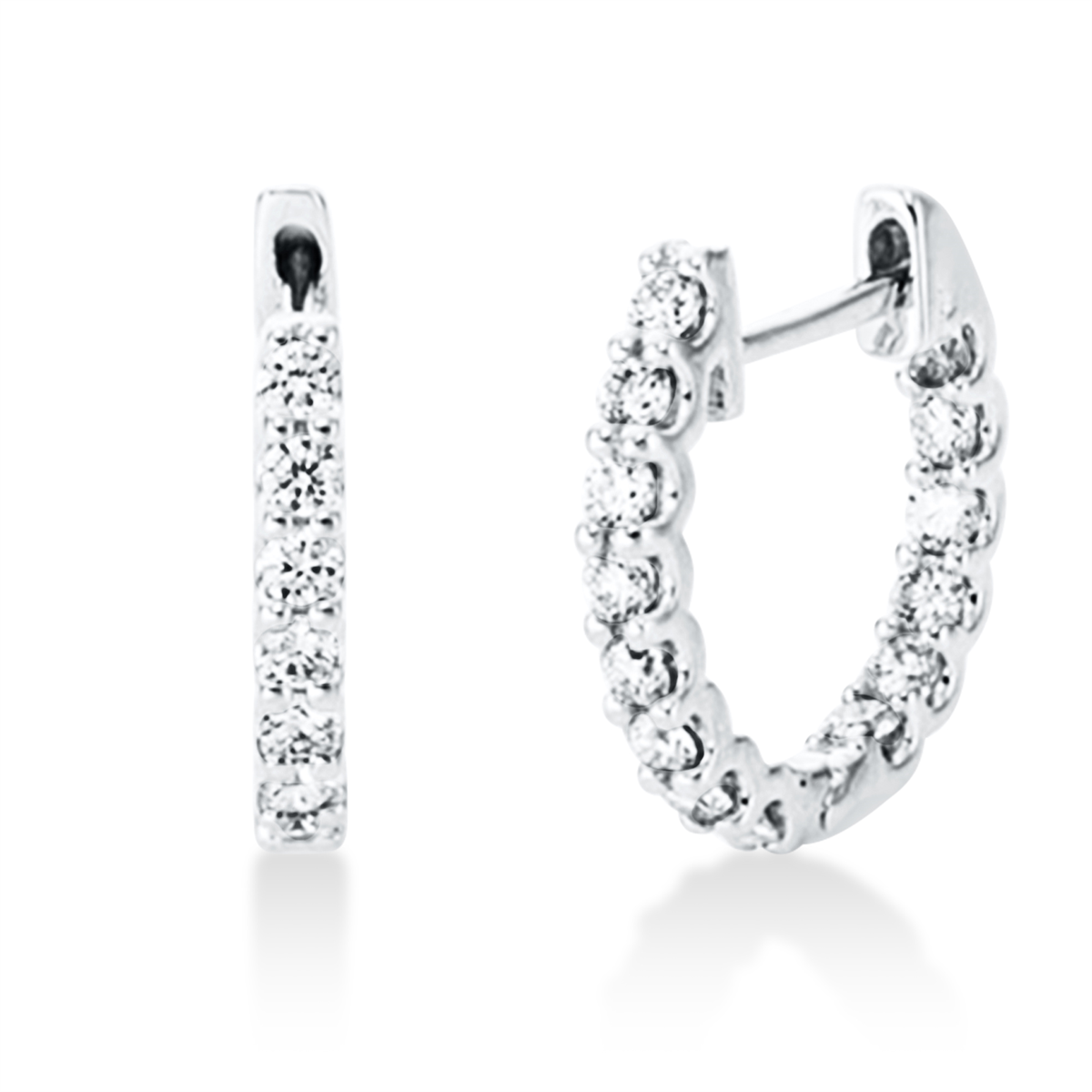 2S054W Creolen Weißgold 18kt 0,47 Diamantschmuck mit 28 Diamanten - 2S054 – Bild 1