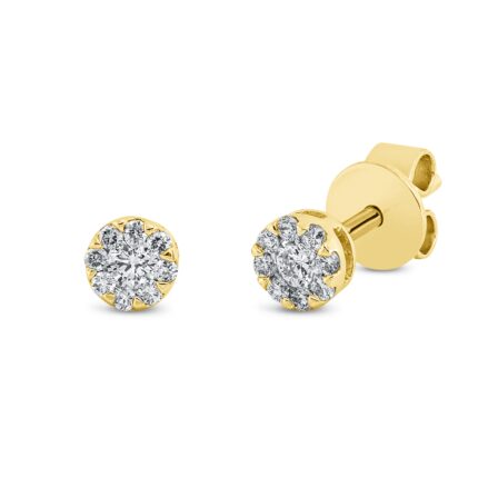 Ohrstecker Gelbgold 18kt 0,19 Diamantschmuck mit 18 Diamanten - 2S107