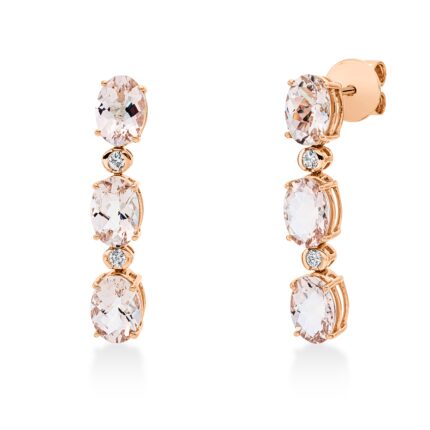 Ohrschmuck Rosegold 18kt 0,12 Diamantschmuck Farbstein 3,9 ct - 2S381