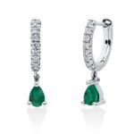 Ohrschmuck Weißgold 18kt 0,12 Diamantschmuck Farbstein 0,25 ct - 2S421