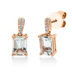 Ohrschmuck Rosegold 18kt 0,07 Diamantschmuck Farbstein 2,04 ct - 2S443