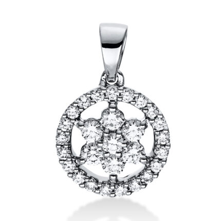 Anhänger Weißgold 18kt 0,29 Diamantschmuck mit 28 Diamanten - 3D967