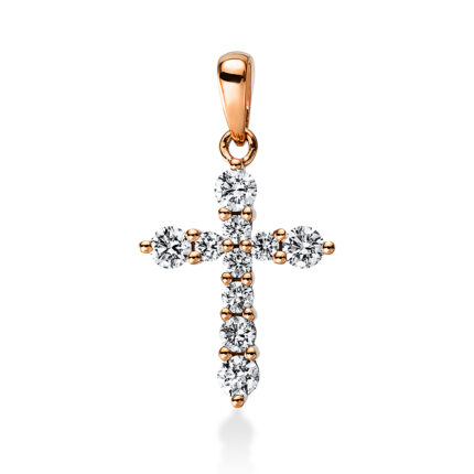 Anhänger Rosegold 18kt 0,30 Diamantschmuck mit 10 Diamanten - 3F351