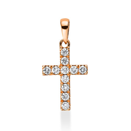 Anhänger Rosegold 18kt 0,17 Diamantschmuck mit 11 Diamanten - 3F354