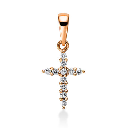 Anhänger Rosegold 18kt 0,09 Diamantschmuck mit 11 Diamanten - 3F356