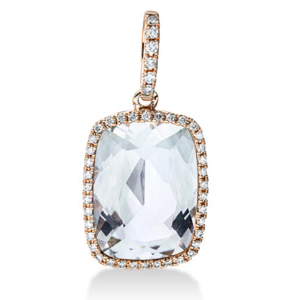 Anhänger Rosegold 18kt 0,16 Diamantschmuck Farbstein 6,4 ct - 3G120