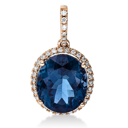 Anhänger 4er-Krappe Rosegold 18kt 0,16 Diamantschmuck Farbstein 6,2 ct - 3G170