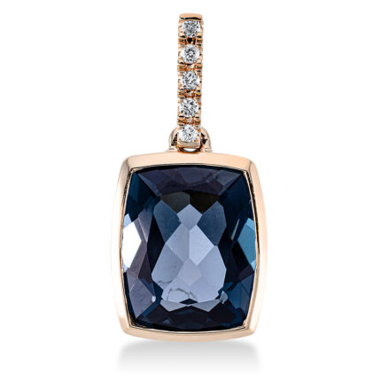 Anhänger Zarge Rosegold 18kt 0,04 Diamantschmuck Farbstein 4 ct - 3G265