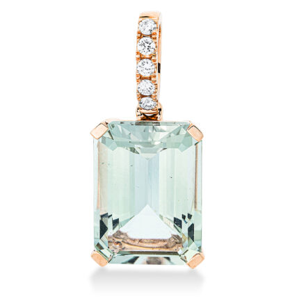 Anhänger 4er-Krappe Rosegold 18kt 0,10 Diamantschmuck Farbstein 7 ct - 3G334