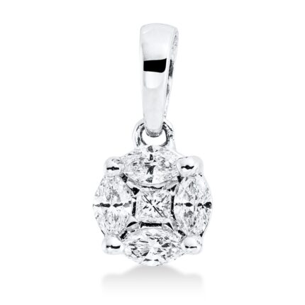 Anhänger Weißgold 18kt 0,23 Diamantschmuck mit 5 Diamanten - 3H060