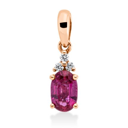 Anhänger 4er-Krappe Rosegold 18kt 0,03 Diamantschmuck Farbstein 0,48 ct - 3H105