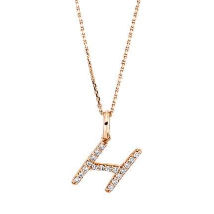 Collier Rosegold 18kt 0,07 Diamantschmuck mit 18 Diamanten - 4B686