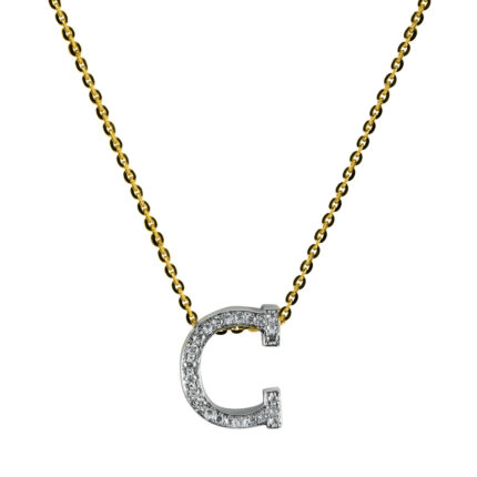 Collier Gelbgold / Weißgold 18kt 0,09 Diamantschmuck mit 31 Diamanten - 4D328