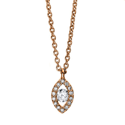 Collier Rosegold 18kt 0,08 Diamantschmuck mit 15 Diamanten - 4D383